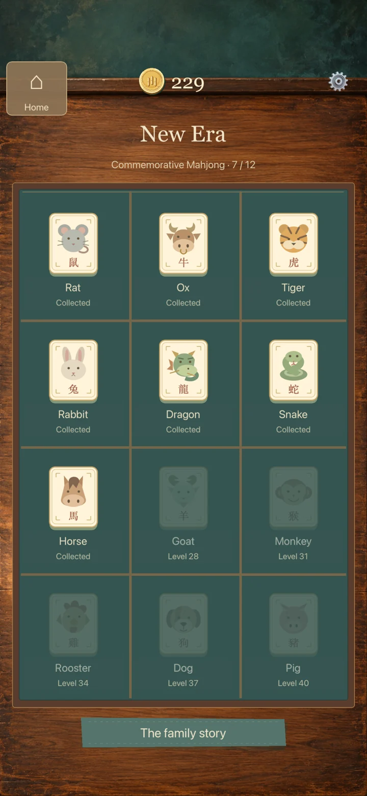 A collection of commemorative mahjong tiles featuring the twelve zodiac animals